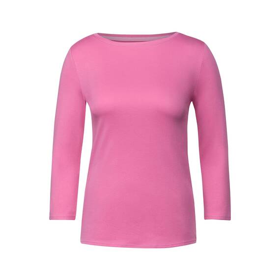 Cecil Damen B317389 Basic Baumwollshirt U-Boot Ausschnitt, Frosted Rose, XL