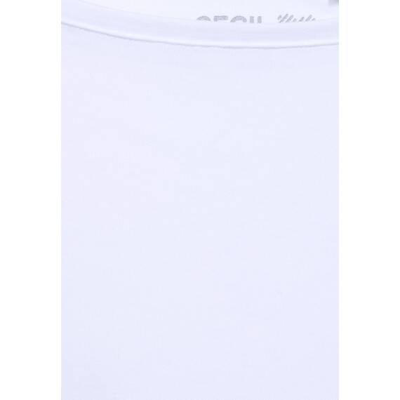 Cecil Damen Basic Boatneck T-Shirt, White, XL