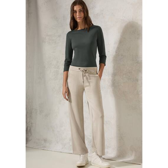 Cecil Damen B317389 Basic T-Shirt In Unifarbe, Active Khaki,XL