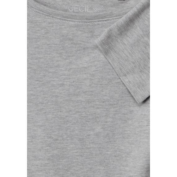 Cecil Basic Baumwollshirt U-Boot Ausschnitt