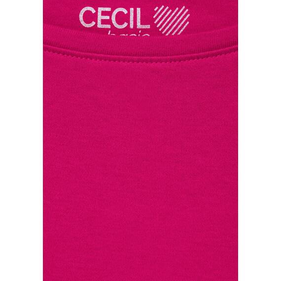 Cecil Damen Basic T-Shirt in Unifarbe pink Sorbet XXL