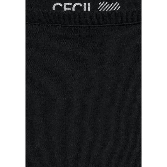 Cecil Damen Basic Boatneck T-Shirt, Black, XL