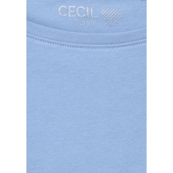 Cecil Damen B317389 Basic Baumwollshirt U-Boot Ausschnitt, soda Blue, XL