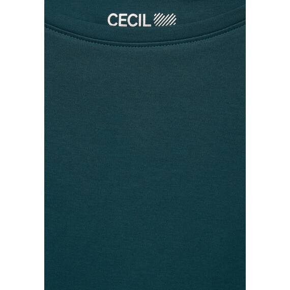 Cecil Basic Baumwollshirt U-Boot Ausschnitt