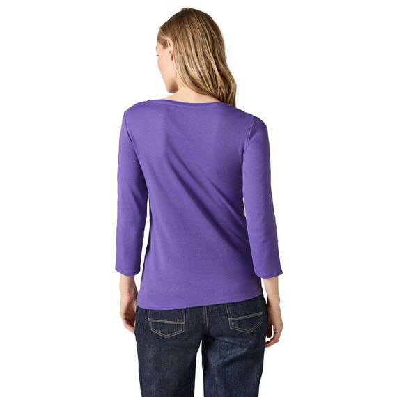 Cecil Damen B317389 Basic T-Shirt In Unifarbe, Wild Lilac,XXL