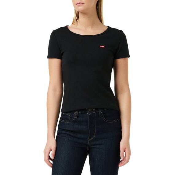 Levi's Damen 2-Pack Tee T-Shirt, White +/Mineral Black, M
