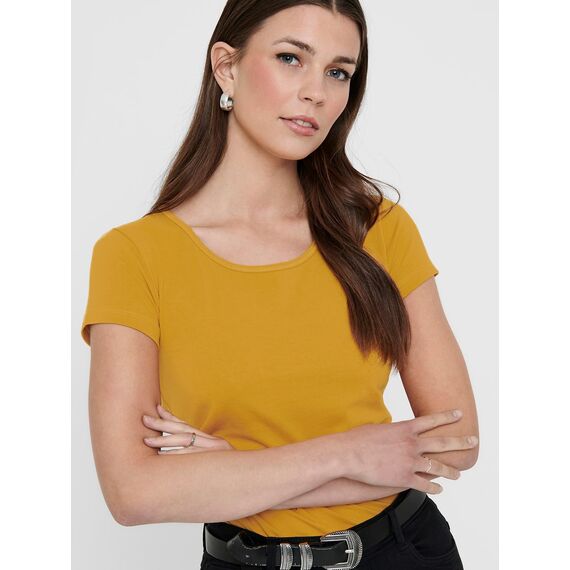 ONLY 3er Pack Damen T-Shirt schwarz oder weiß Kurzarm lang Basic Sommer T-Shirts XS S M L XL 15209153 (Farb Mix 6, M)