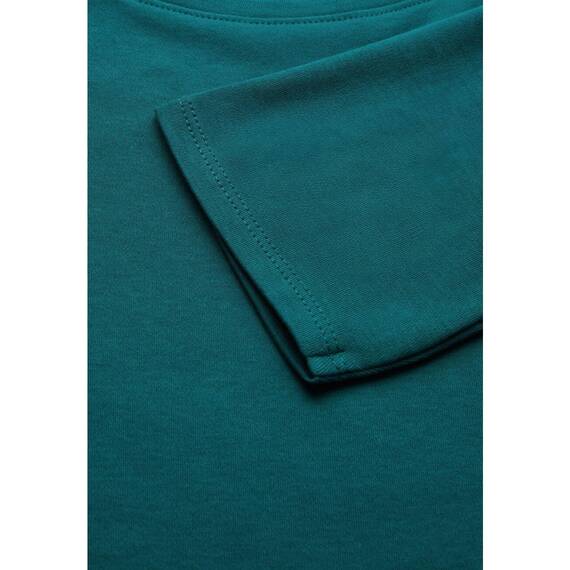 Cecil Damen B317389 Basic T-Shirt In Unifarbe, Petrol Green,XXL