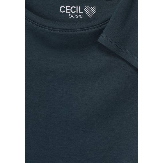 Cecil Basic Baumwollshirt U-Boot Ausschnitt