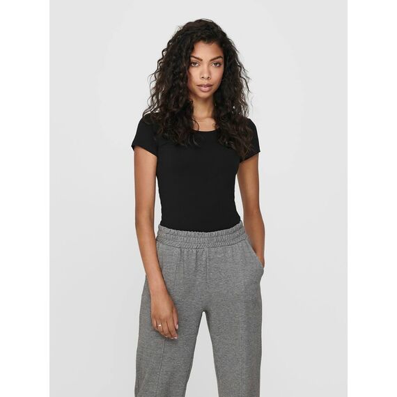ONLY Damen Onllive Love S/S O-Neck Top JRS Blouse, Schwarz, M EU