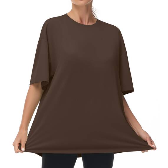 THE GYM PEOPLE Damen Kurzärmeliges mit Rundhalsausschnitt Übergroße T-Shirts Basic Baumwolle Shirts