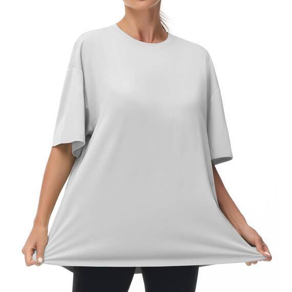 THE GYM PEOPLE Damen Kurzärmeliges mit Rundhalsausschnitt Übergroße T-Shirts Basic Baumwolle Shirts