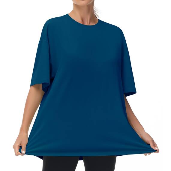 THE GYM PEOPLE Damen Kurzärmeliges mit Rundhalsausschnitt Übergroße T-Shirts Basic Baumwolle Shirts