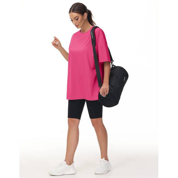 THE GYM PEOPLE Damen Kurzärmeliges mit Rundhalsausschnitt Übergroße T-Shirts Basic Baumwolle Shirts
