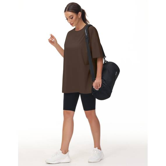 THE GYM PEOPLE Damen Kurzärmeliges mit Rundhalsausschnitt Übergroße T-Shirts Basic Baumwolle Shirts