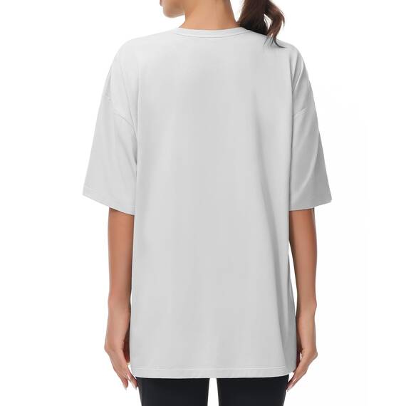 THE GYM PEOPLE Damen Kurzärmeliges mit Rundhalsausschnitt Übergroße T-Shirts Basic Baumwolle Shirts