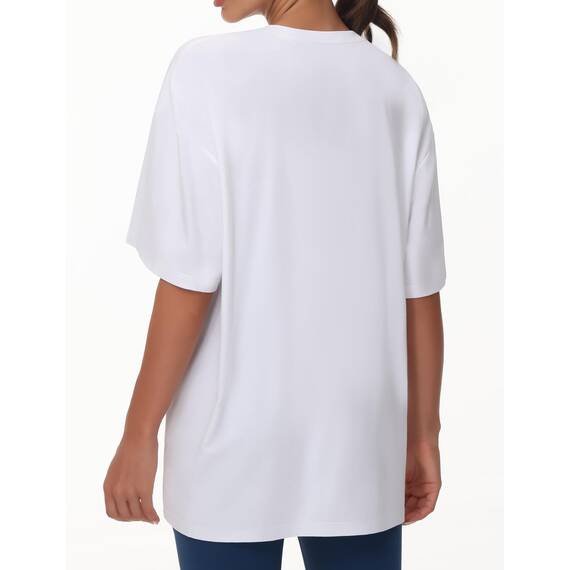 THE GYM PEOPLE Damen Kurzärmeliges mit Rundhalsausschnitt Übergroße T-Shirts Basic Baumwolle Shirts