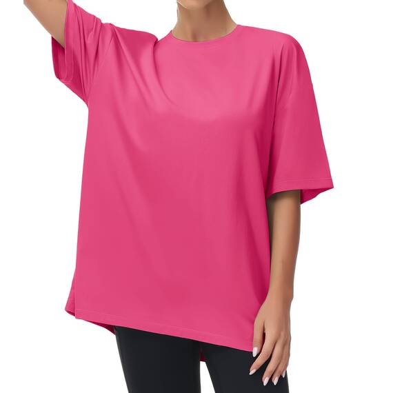 THE GYM PEOPLE Damen Kurzärmeliges mit Rundhalsausschnitt Übergroße T-Shirts Basic Baumwolle Shirts