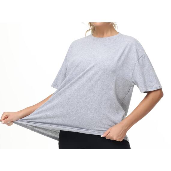 THE GYM PEOPLE Damen Kurzärmeliges mit Rundhalsausschnitt Übergroße T-Shirts Basic Baumwolle Shirts