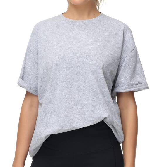 THE GYM PEOPLE Damen Kurzärmeliges mit Rundhalsausschnitt Übergroße T-Shirts Basic Baumwolle Shirts