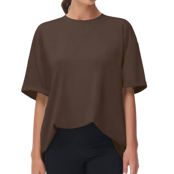 THE GYM PEOPLE Damen Kurzärmeliges mit Rundhalsausschnitt Übergroße T-Shirts Basic Baumwolle shirts