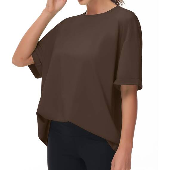 THE GYM PEOPLE Damen Kurzärmeliges mit Rundhalsausschnitt Übergroße T-Shirts Basic Baumwolle shirts