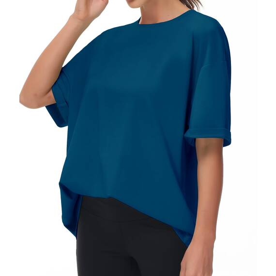 THE GYM PEOPLE Damen Kurzärmeliges mit Rundhalsausschnitt Übergroße T-Shirts Basic Baumwolle Shirts