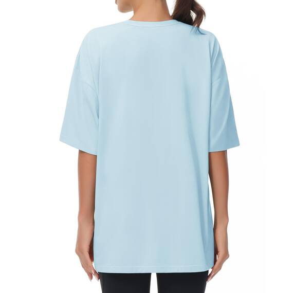 THE GYM PEOPLE Damen Kurzärmeliges mit Rundhalsausschnitt Übergroße T-Shirts Basic Baumwolle Shirts
