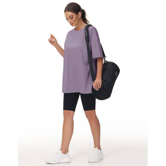 THE GYM PEOPLE Damen Kurzärmeliges mit Rundhalsausschnitt Übergroße T-Shirts Basic Baumwolle Shirts