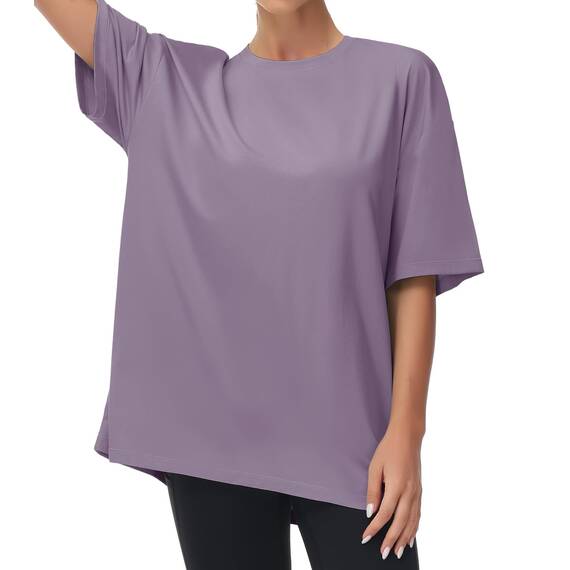 THE GYM PEOPLE Damen Kurzärmeliges mit Rundhalsausschnitt Übergroße T-Shirts Basic Baumwolle Shirts