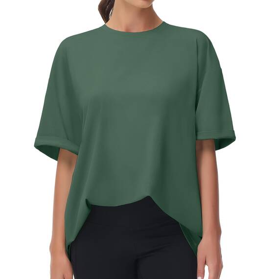THE GYM PEOPLE Damen Kurzärmeliges mit Rundhalsausschnitt Übergroße T-Shirts Basic Baumwolle Shirts