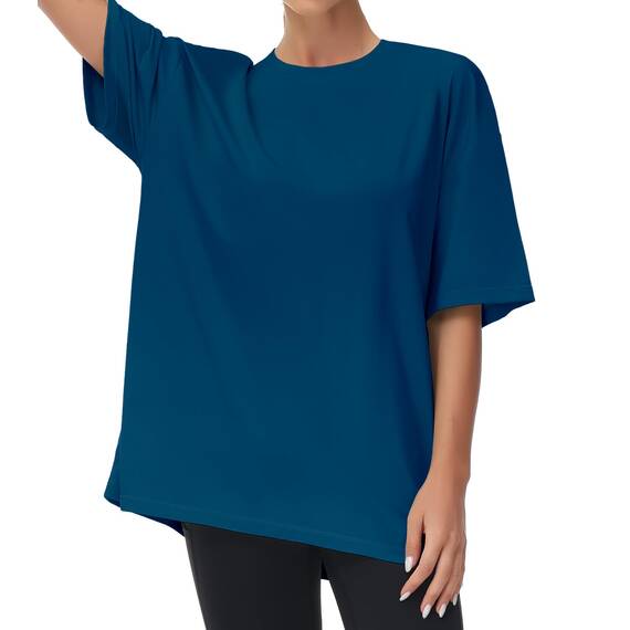 THE GYM PEOPLE Damen Kurzärmeliges mit Rundhalsausschnitt Übergroße T-Shirts Basic Baumwolle Shirts