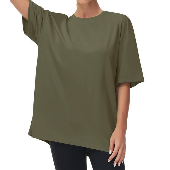 THE GYM PEOPLE Damen Kurzärmeliges mit Rundhalsausschnitt Übergroße T-Shirts Basic Baumwolle Shirts
