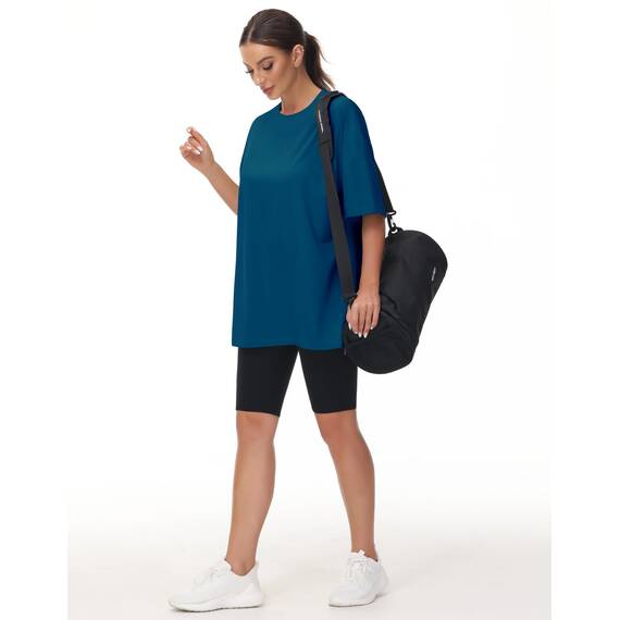THE GYM PEOPLE Damen Kurzärmeliges mit Rundhalsausschnitt Übergroße T-Shirts Basic Baumwolle Shirts