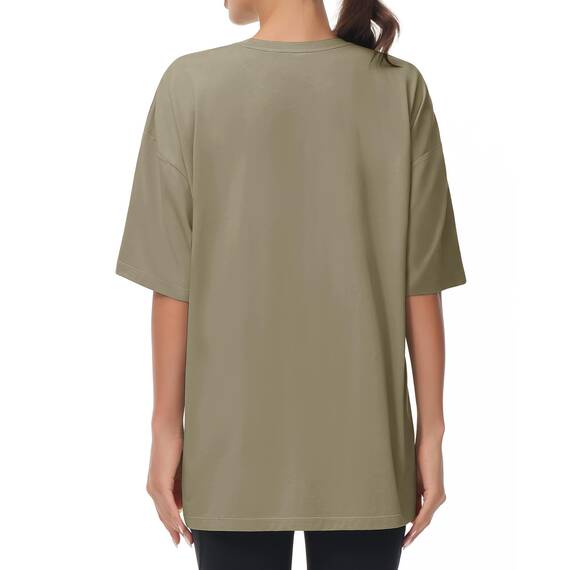 THE GYM PEOPLE Damen Kurzärmeliges mit Rundhalsausschnitt Übergroße T-Shirts Basic Baumwolle Shirts