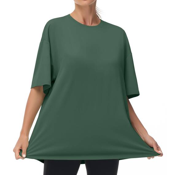 THE GYM PEOPLE Damen Kurzärmeliges mit Rundhalsausschnitt Übergroße T-Shirts Basic Baumwolle Shirts