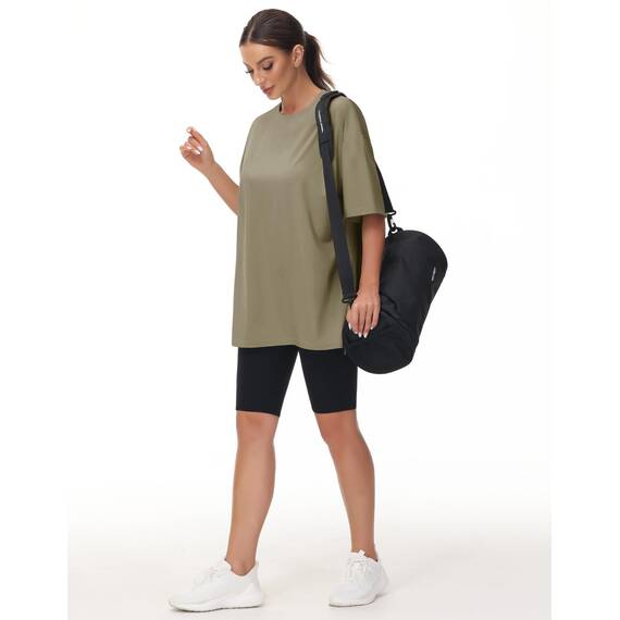 THE GYM PEOPLE Damen Kurzärmeliges mit Rundhalsausschnitt Übergroße T-Shirts Basic Baumwolle Shirts