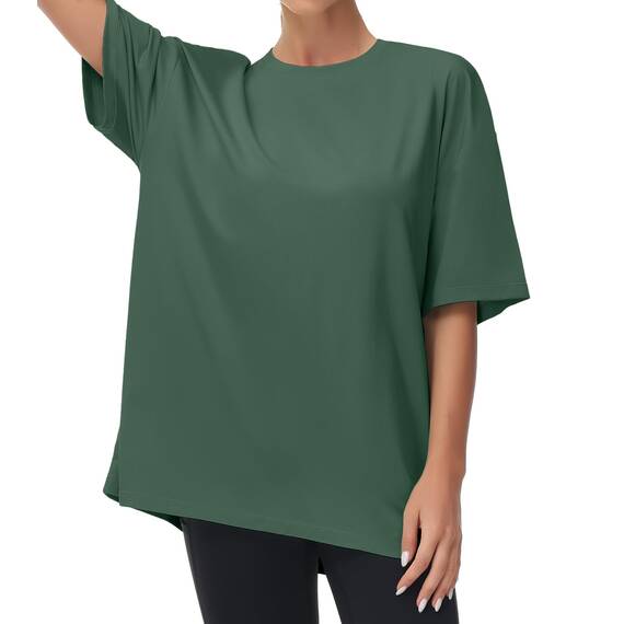 THE GYM PEOPLE Damen Kurzärmeliges mit Rundhalsausschnitt Übergroße T-Shirts Basic Baumwolle Shirts