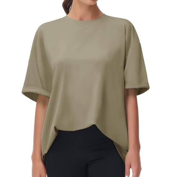 THE GYM PEOPLE Damen Kurzärmeliges mit Rundhalsausschnitt Übergroße T-Shirts Basic Baumwolle Shirts
