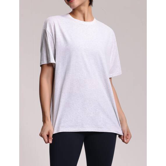 THE GYM PEOPLE Damen Kurzärmeliges mit Rundhalsausschnitt Übergroße T-Shirts Basic Baumwolle Shirts