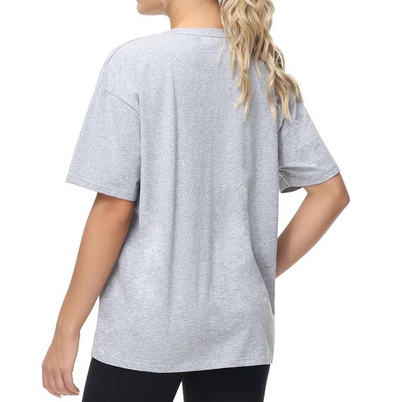 THE GYM PEOPLE Damen Kurzärmeliges mit Rundhalsausschnitt Übergroße T-Shirts Basic Baumwolle Shirts