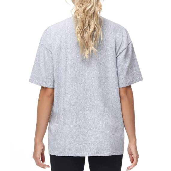 THE GYM PEOPLE Damen Kurzärmeliges mit Rundhalsausschnitt Übergroße T-Shirts Basic Baumwolle Shirts