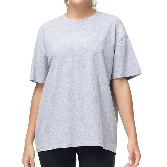 THE GYM PEOPLE Damen Kurzärmeliges mit Rundhalsausschnitt Übergroße T-Shirts Basic Baumwolle Shirts