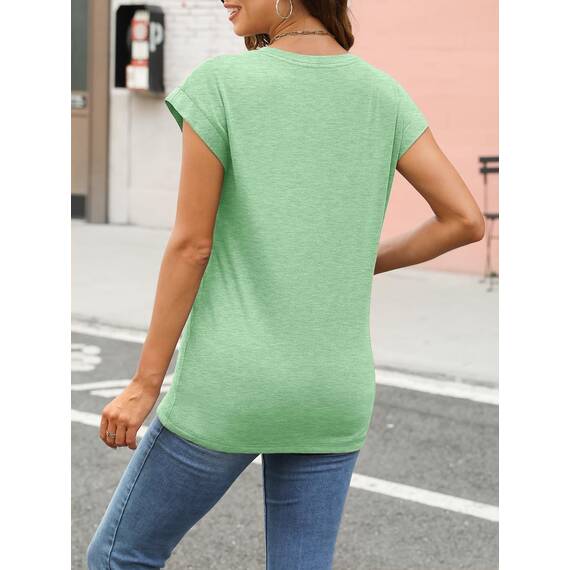 Cuptacc Tank Top Damen Sommer Rundhals Oberteile Damen Elegant Tops Cute Tshirt Basic Business Outfit Bluse Grün 2XL 50-52