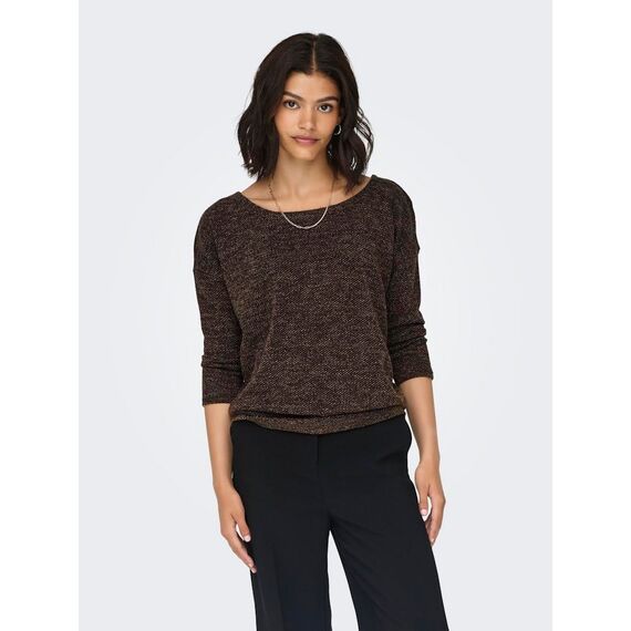 ONLY Damen Onlalba 3/4 Top JRS Noos Langarmshirt, Dark Earth,XL