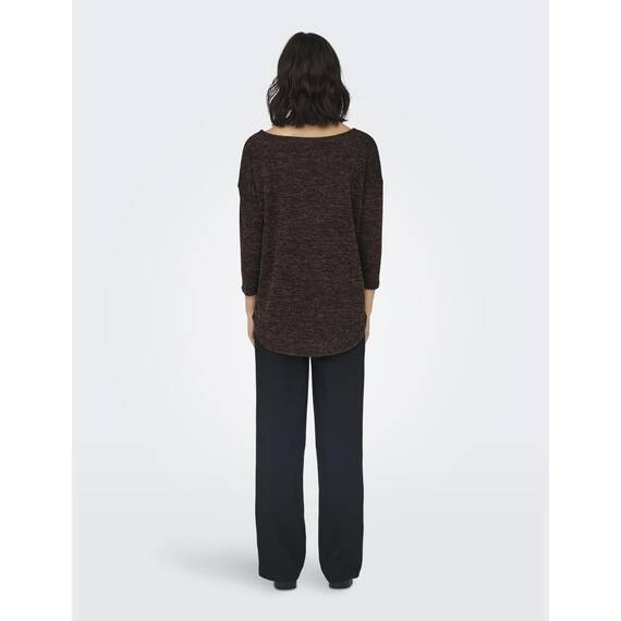 ONLY Damen Onlalba 3/4 Top JRS Noos Langarmshirt, Dark Earth,M