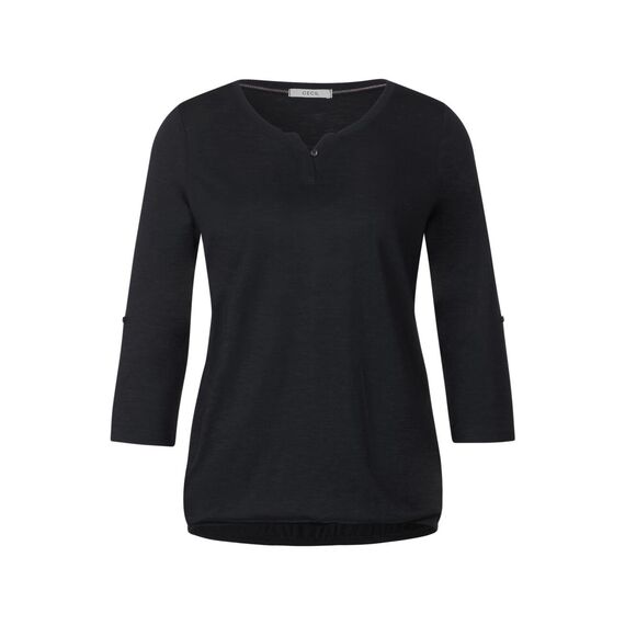 Cecil Damen 313172 Fenja T Shirt, Schwarz (Black), XS EU