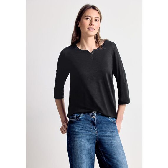 Cecil Damen 313172 Fenja T Shirt, Schwarz (Black), XS EU