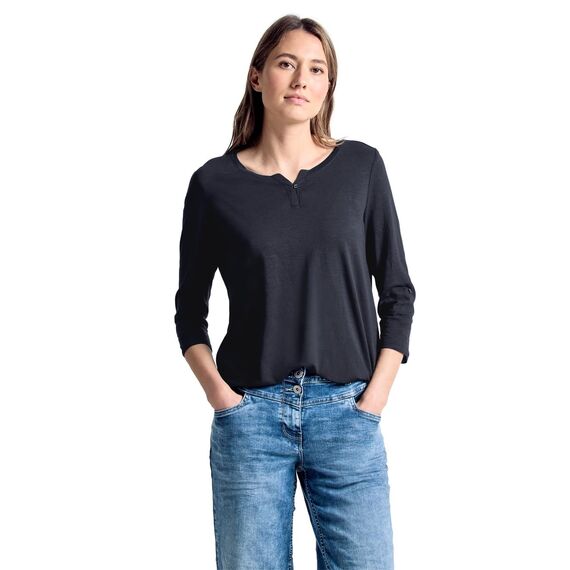 Cecil Damen 313172 Fenja T Shirt, Blau (Deep Blue), XL EU