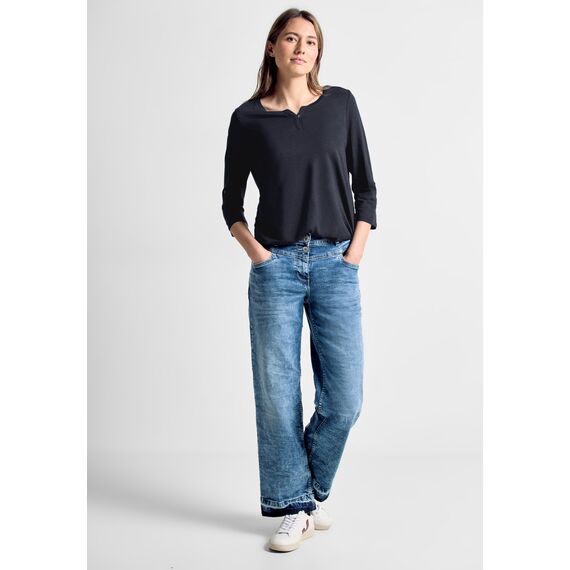 Cecil Damen 313172 Fenja T Shirt, Blau (Deep Blue), XL EU